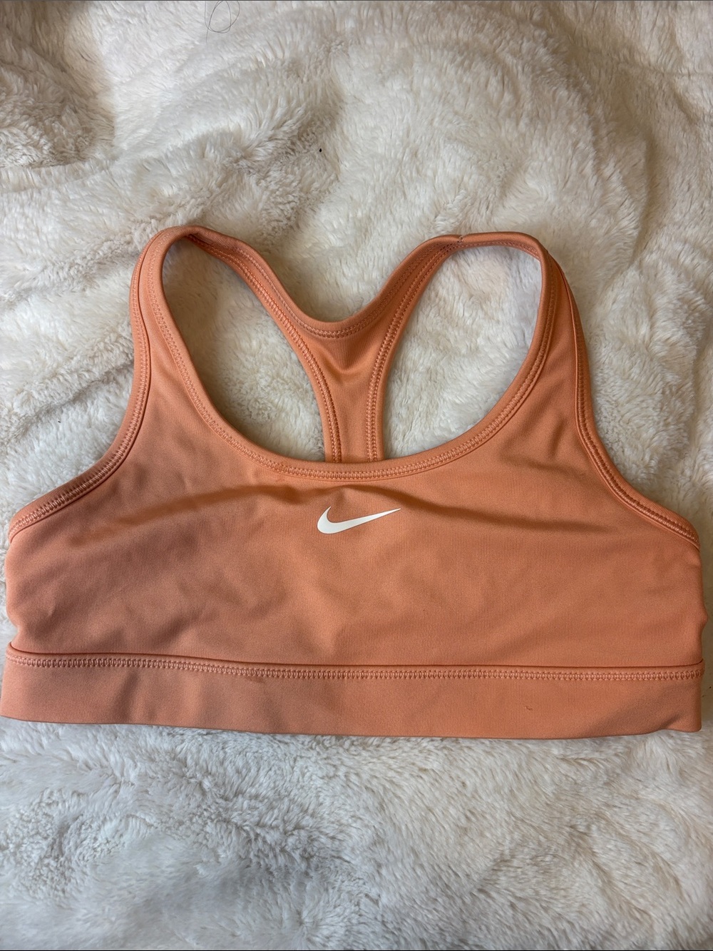 Nike Peach Racerback Sports Bra - Coral Peach - Picture 1 of 2